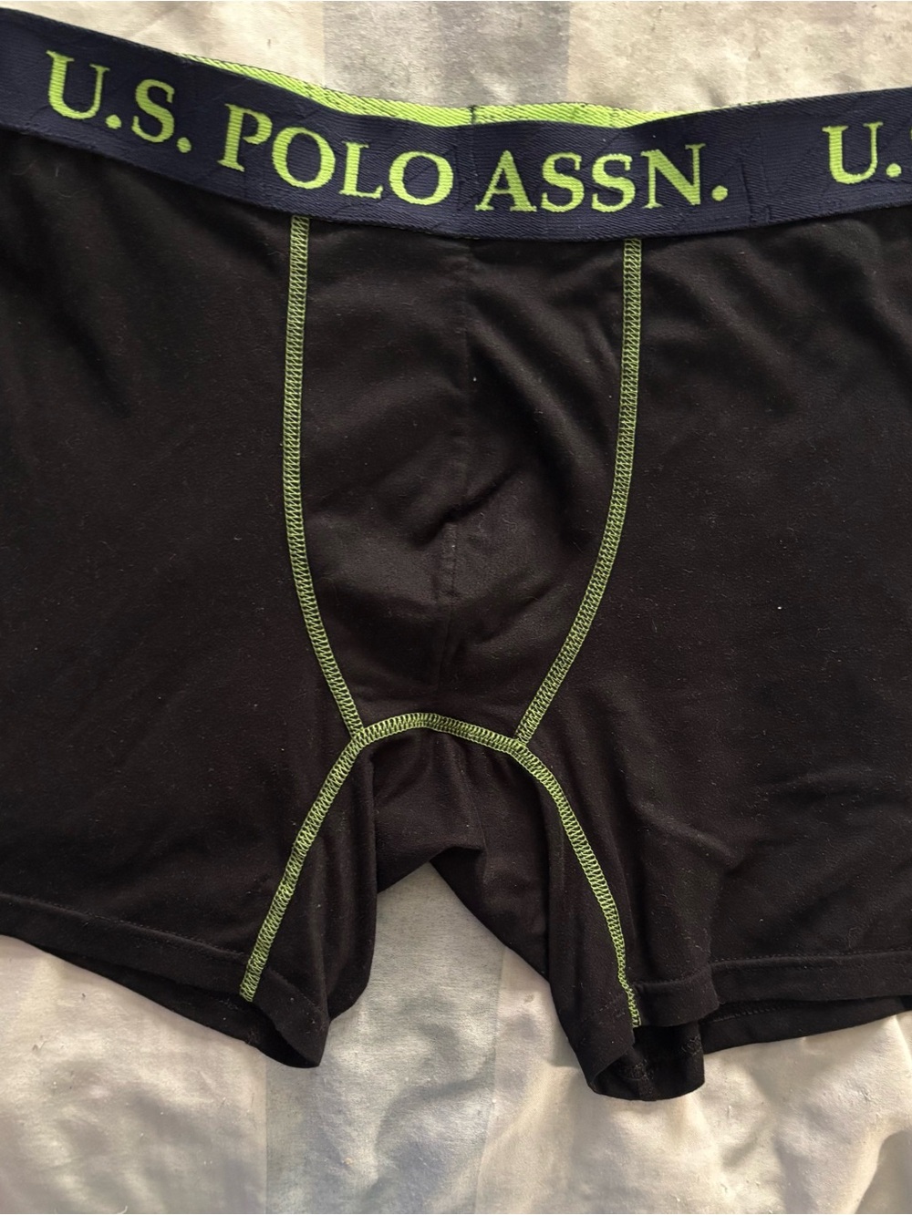 U.S. Polo Assn. Black Boxer Briefs with Lime Green Accents